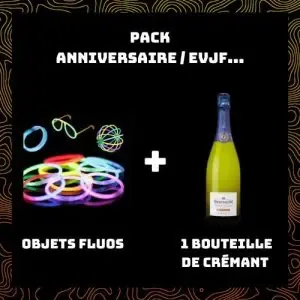 pack ++ </br> evjf/g/anniversaire </br> 1 bouteille de champagne + objet fluorescent