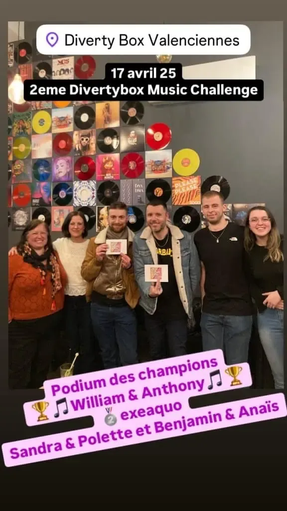 Gagnants du divertybox music challenge a Divertybox Valenciennes 17avril25
